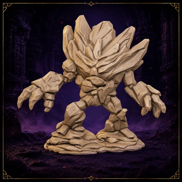 Shardmaw Golem Kristallkoloss Resin Boss Miniatur – Vorderansicht