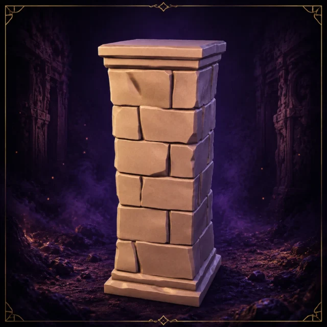 Stonewatch Pillar – verwitterte Ruinensäule aus Resin für 32-mm-Fantasy-Tabletop und Dungeon-Gelände