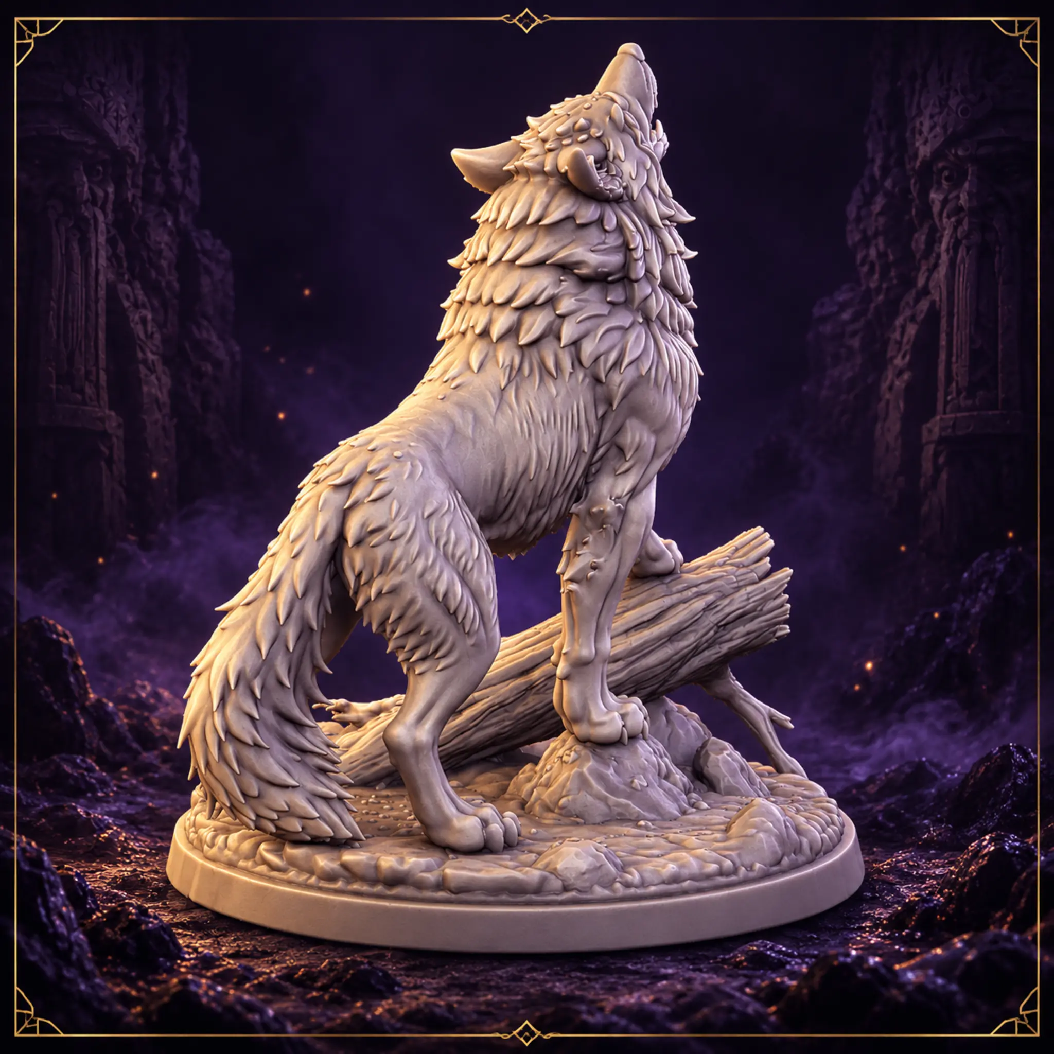 Fenrath Moonhowl – Dire Wolf – 32 mm Resin Miniatur – Bild 2